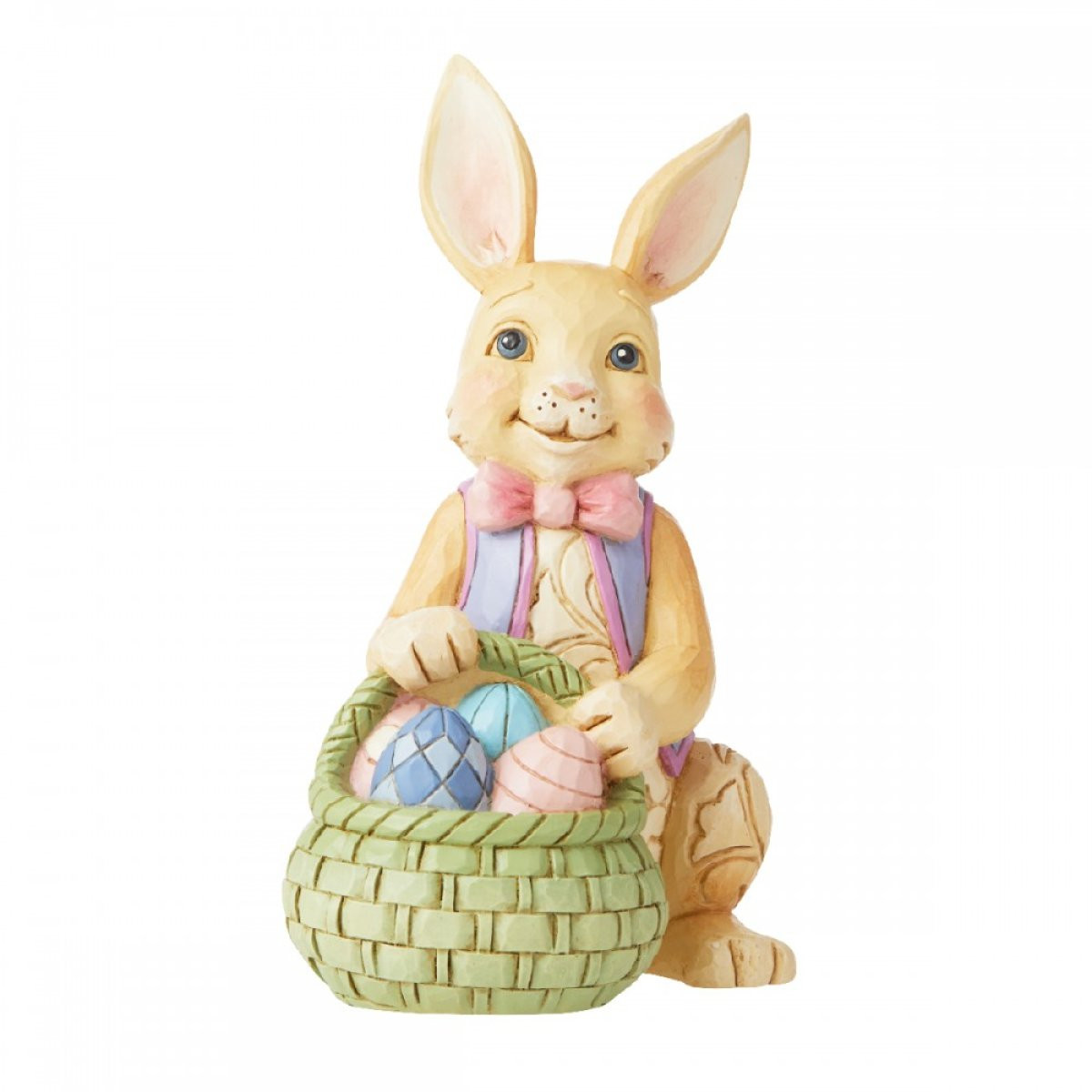 MINI FIGURINE LAPIN AVEC PANIER DE PÂQUES - JIM SHORE HEARTWOOD CREEK