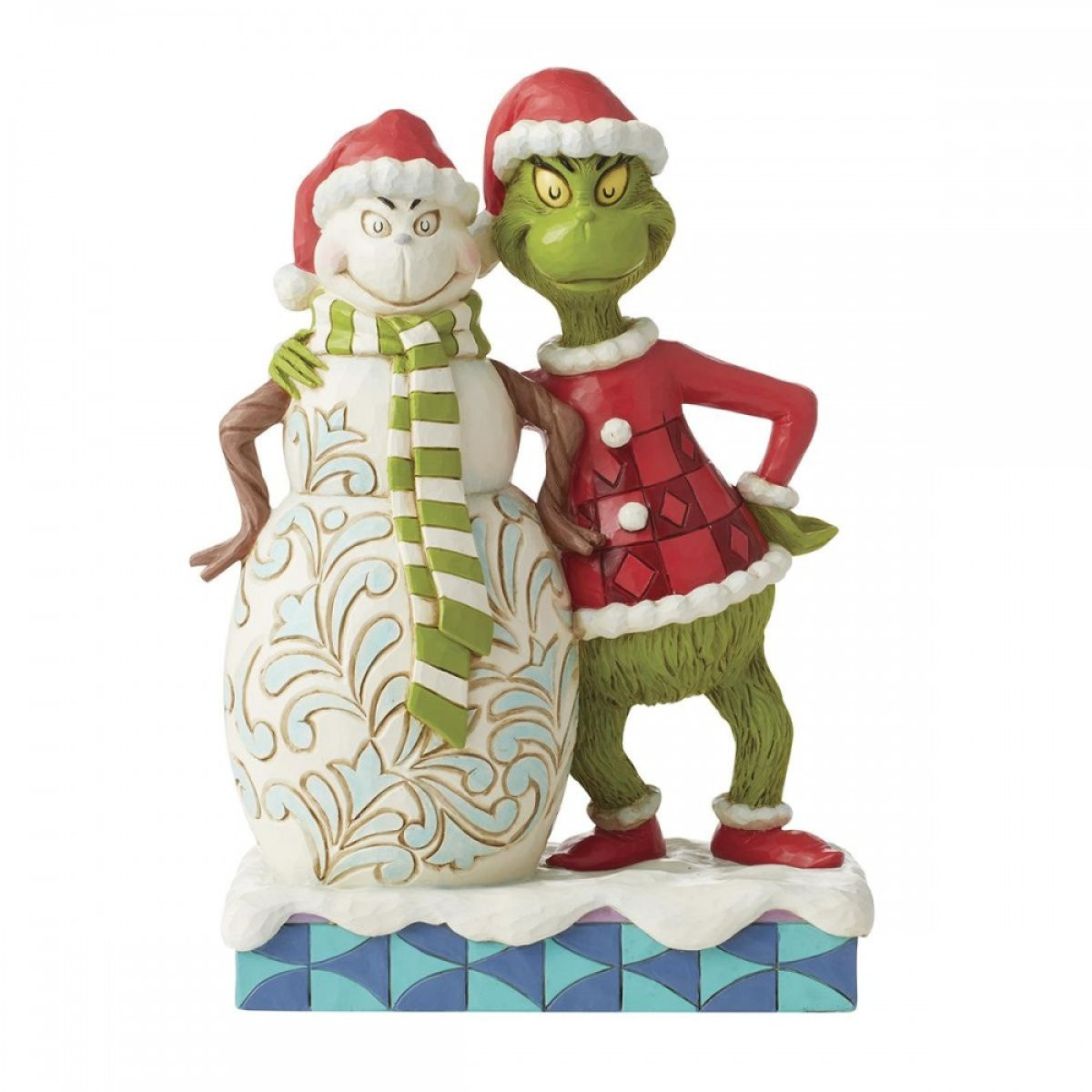 GRINCH À CÔTÉ DE GRINCHY BONHOMME DE NEIGE - JIM SHORE GRINCH