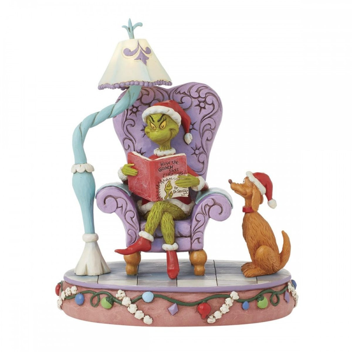 GRINCH EN LECTURE SUR CHAISE - JIM SHORE GRINCH