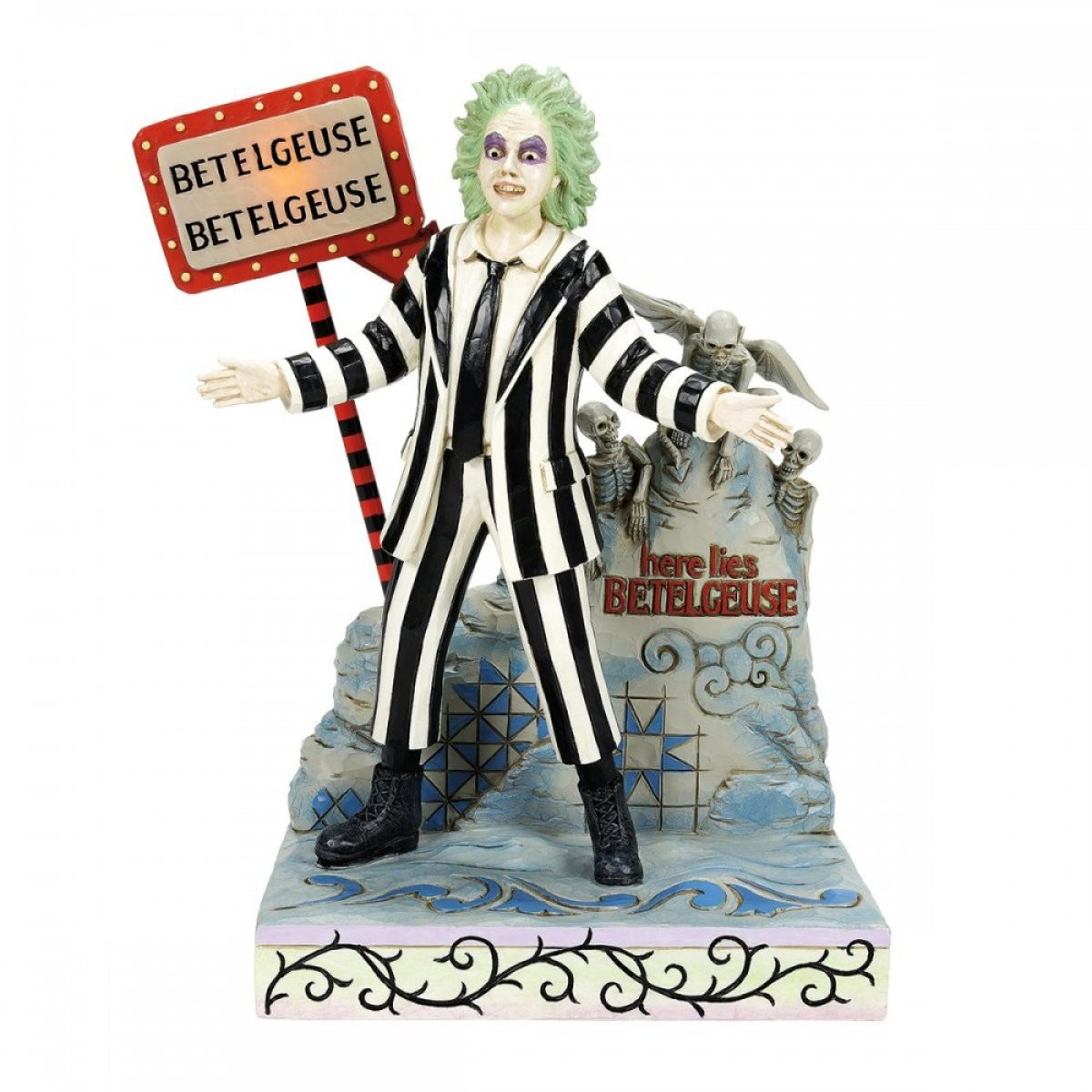 ENSEIGNE LED ET PIERRE TOMBAULE BEETLEJUICE - JIM SHORE