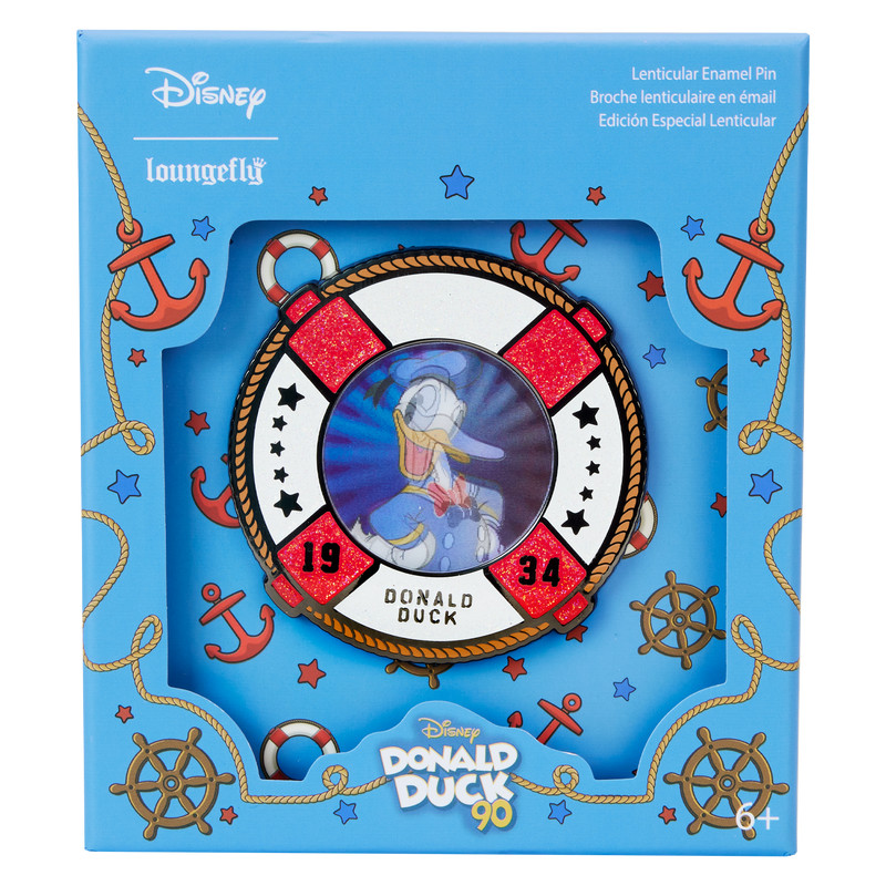 Pin's boite collector du 90e anniversaire lenticulaire de Donald Duck - DISNEY LOUNGEFLY