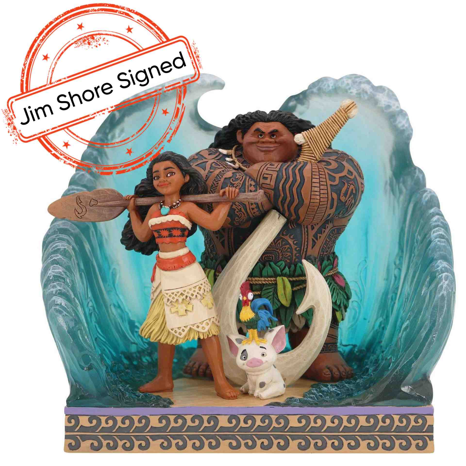 SCÈNE DE LA VAGUE DE VAIANA [SIGNÉE PAR JIM SHORE] - DISNEY TRADITIONS