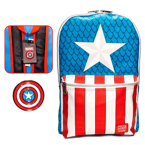 Sac à dos Captain America avec pin - Marvel Loungefly