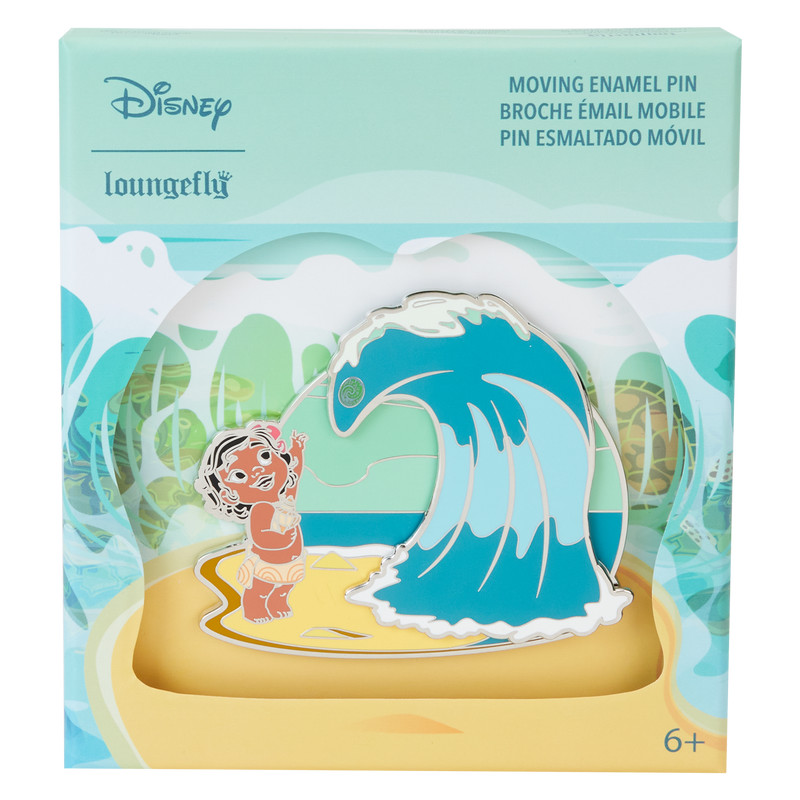 Pin's boîte collector Jeune Vaiana dans les vagues de l'océan - DISNEY LOUNGEFLY