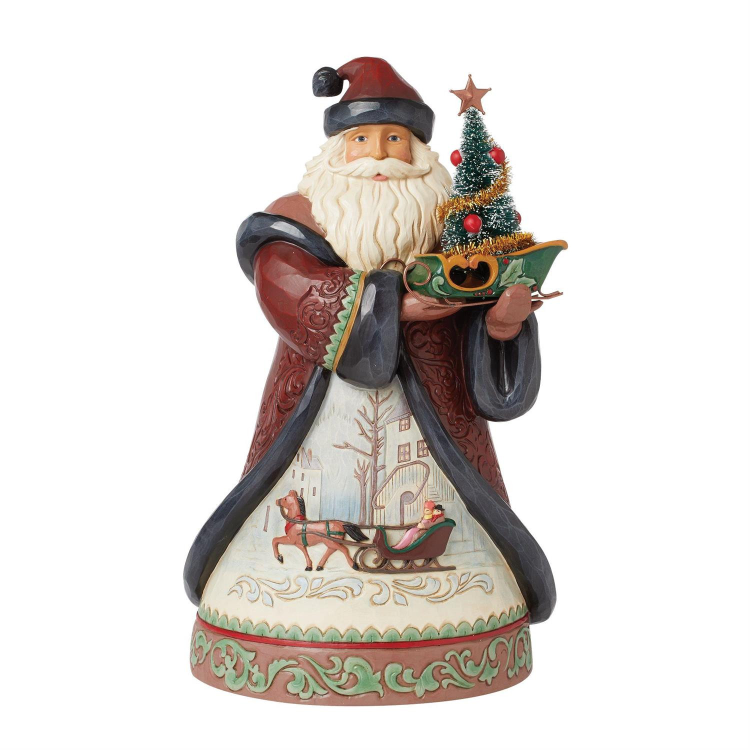 Figurine Père Noël Sapin Traineau - JIM SHORE HEARTWOOD CREEK