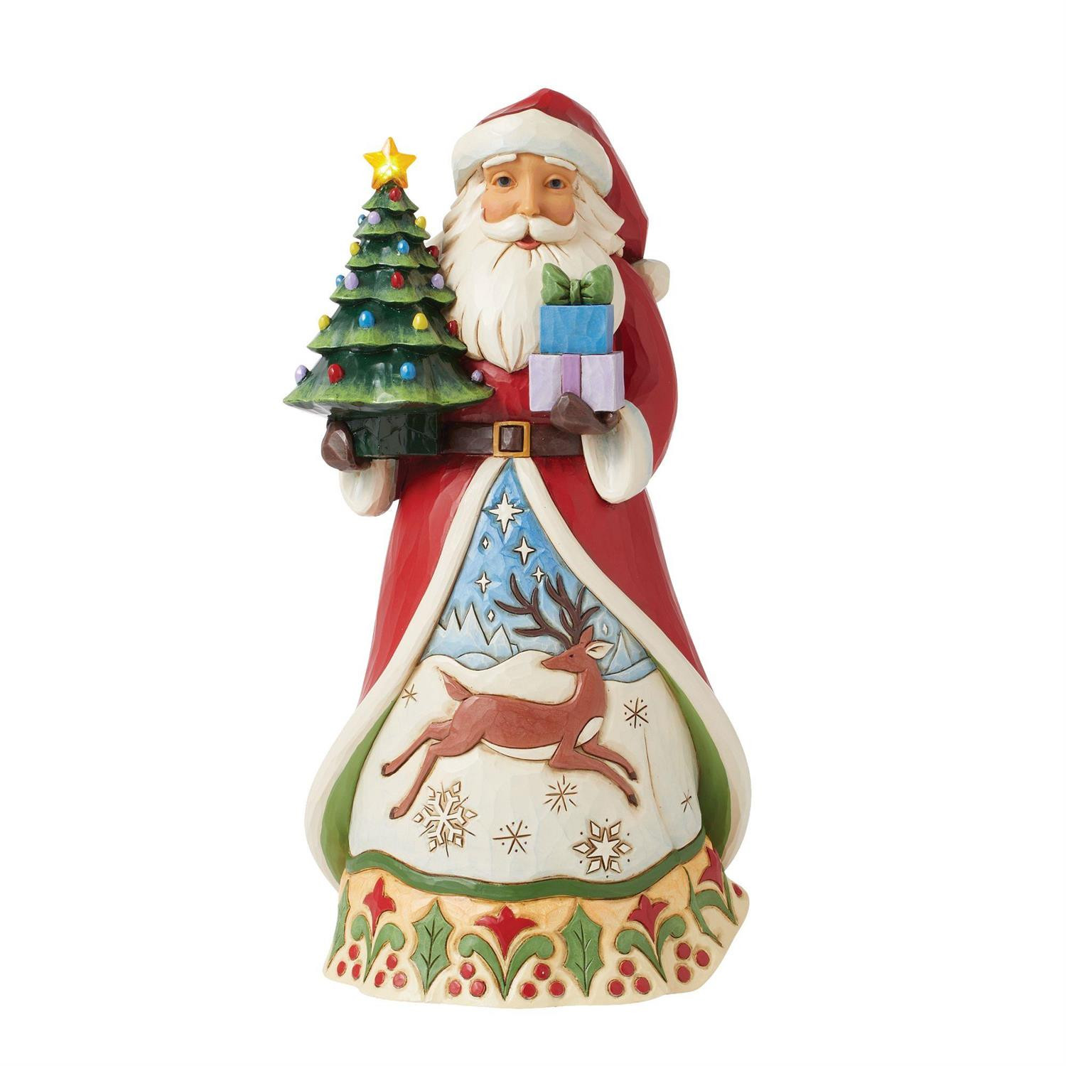 Figurine Père Noël Sapin Lumineux - JIM SHORE HEARTWOOD CREEK