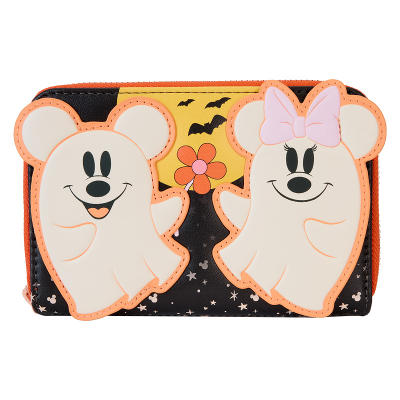 Portefeuille phosphorescent Mickey & Minnie costumes de fantôme fleuri - DISNEY LOUNGEFLY