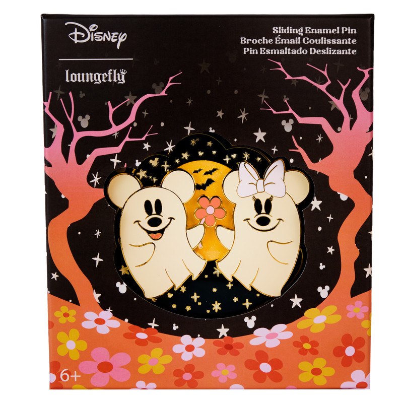 Pin's phosphorescent Mickey & Minnie costumes de fantôme fleuri boite collector - DISNEY LOUNGEFLY