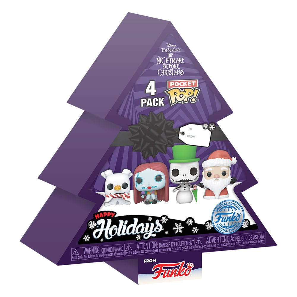 L´étrange Noël de Mr. Jack pack 4 figurines Pocket POP! Vinyl Tree Holiday 4 cm