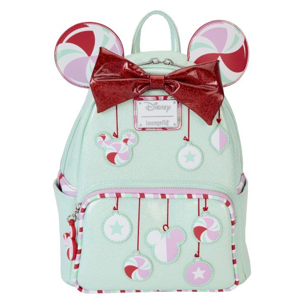 Mini sac à dos Minnie décorations de Noël menthe poivrée - DISNEY LOUNGEFLY