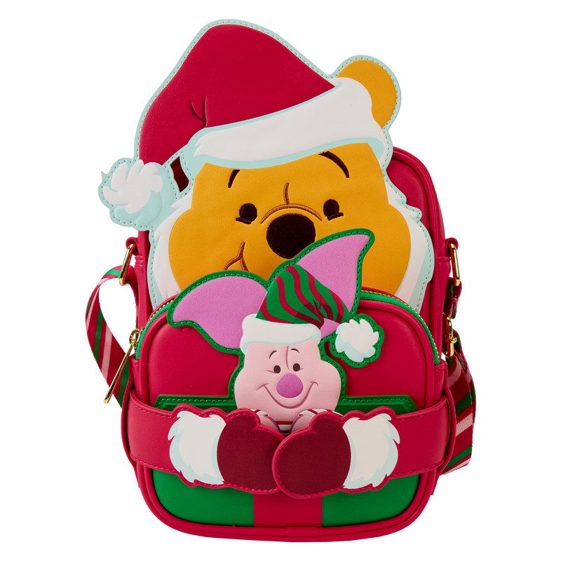 Sac à bandoulière avec porte-monnaie Winnie cosplay Père Noël et Porcinet - DISNEY LOUNGEFLY Winnie L'ourson