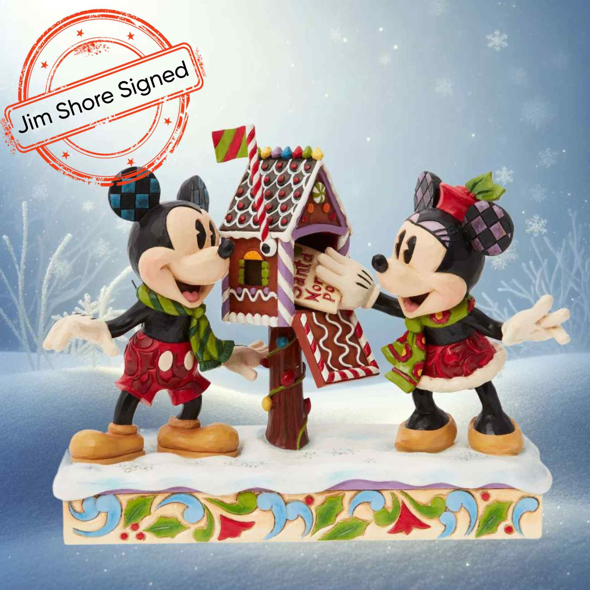 Boîte aux lettres Mickey et Minnie [Signée par Jim Shore] - Disney Traditions