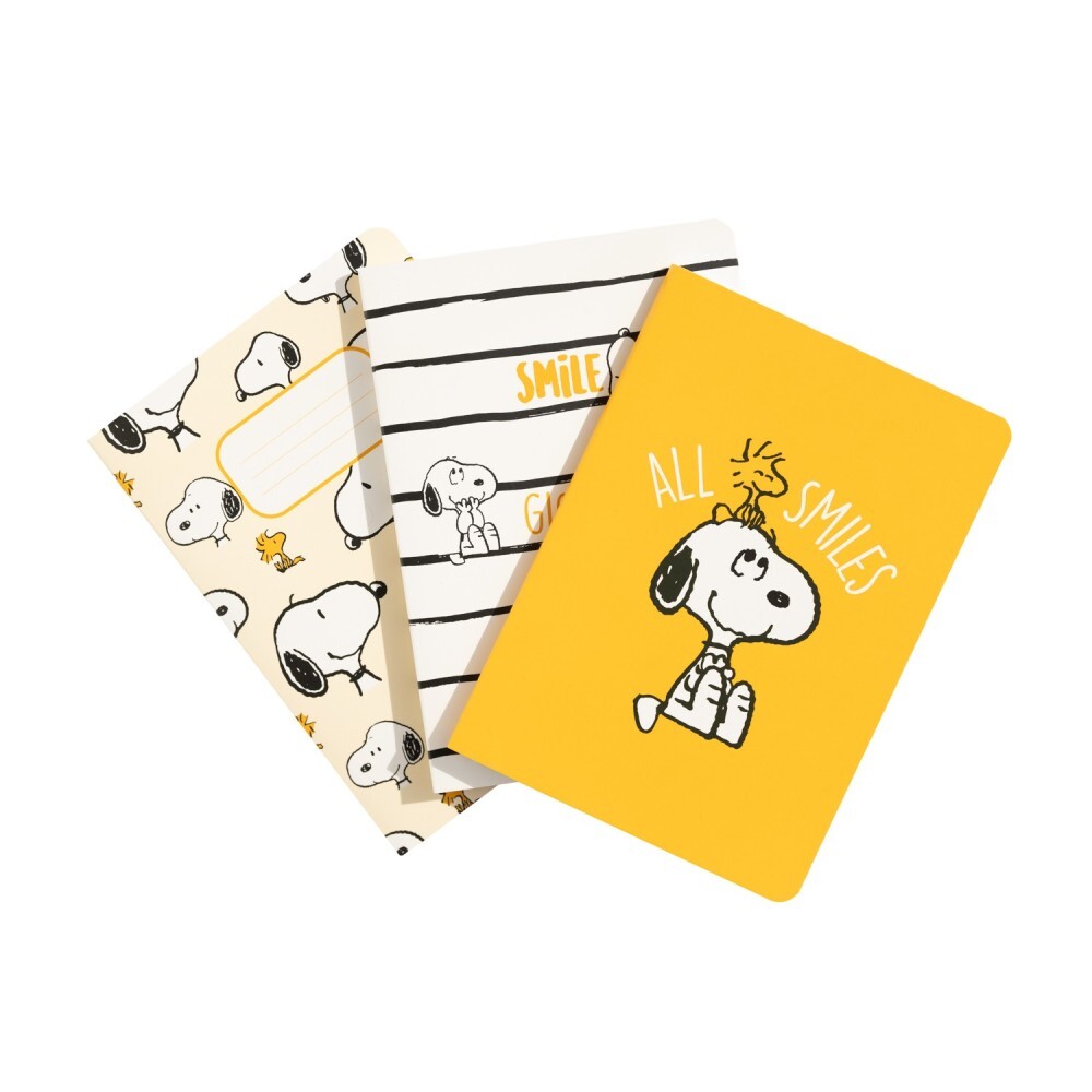 Lot de 3 cahiers A6 « Jours de farniente » - Peanuts Snoopy