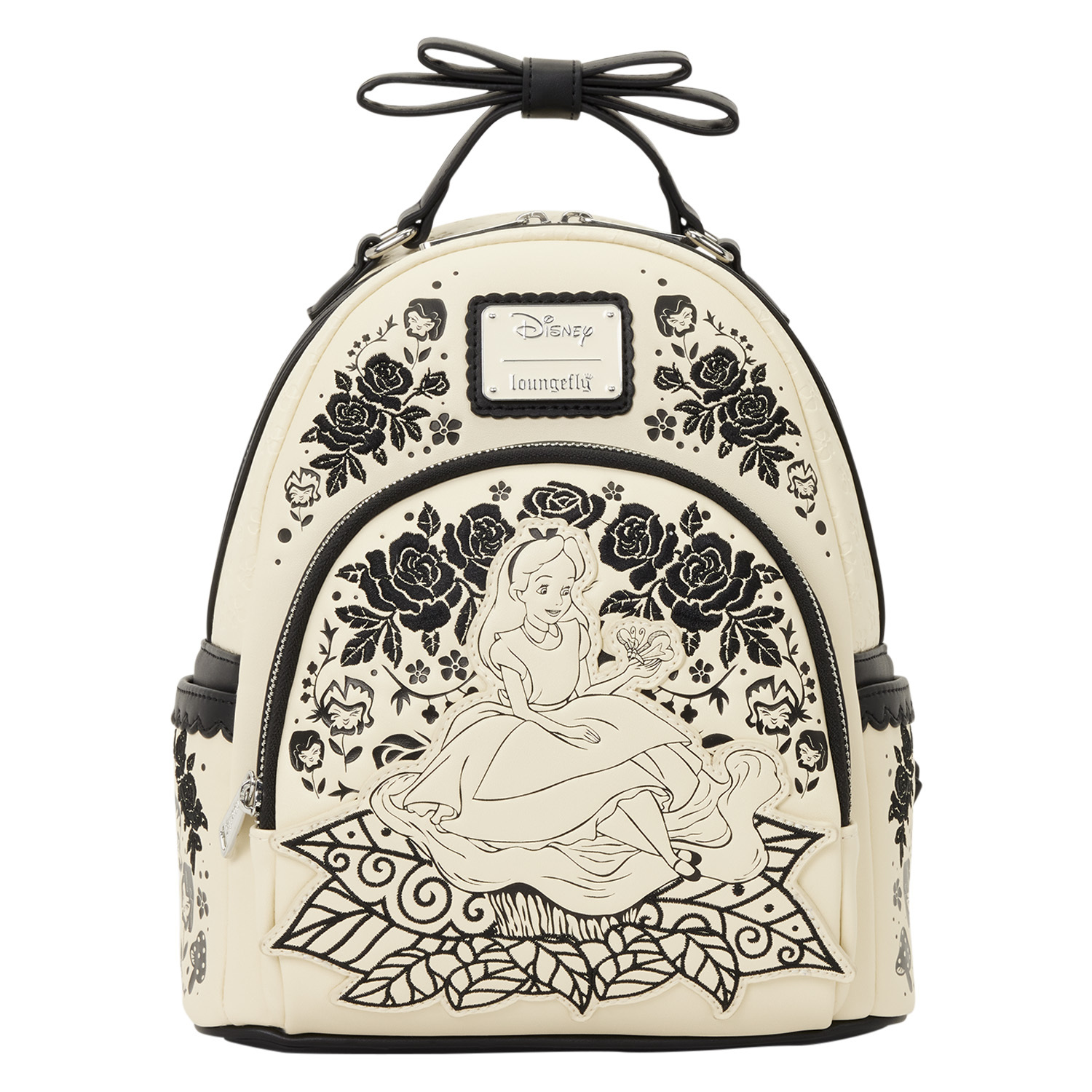 Mini sac à dos Alice au pays des merveilles brodé de fleurs - Disney Loungefly